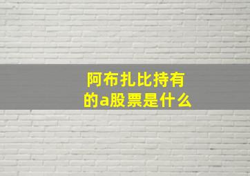 阿布扎比持有的a股票是什么