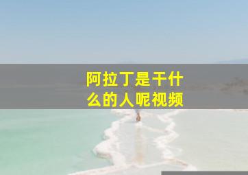 阿拉丁是干什么的人呢视频