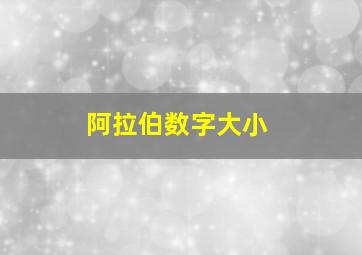 阿拉伯数字大小