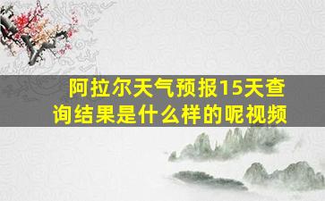 阿拉尔天气预报15天查询结果是什么样的呢视频