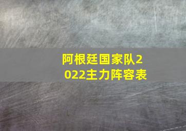 阿根廷国家队2022主力阵容表