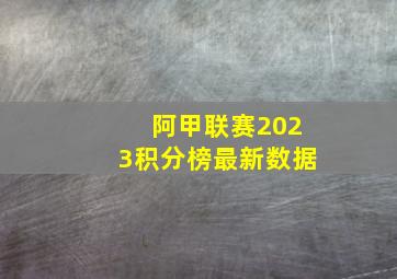 阿甲联赛2023积分榜最新数据