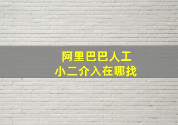 阿里巴巴人工小二介入在哪找