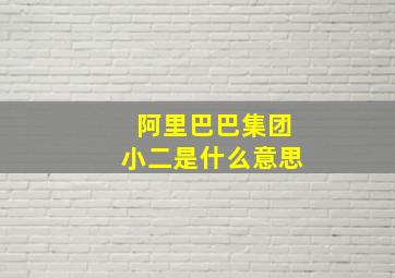 阿里巴巴集团小二是什么意思