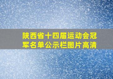 陕西省十四届运动会冠军名单公示栏图片高清