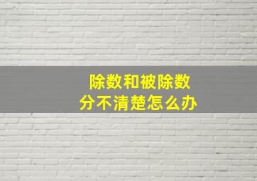 除数和被除数分不清楚怎么办