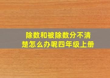 除数和被除数分不清楚怎么办呢四年级上册