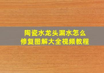 陶瓷水龙头漏水怎么修复图解大全视频教程