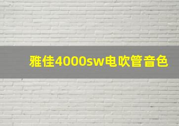 雅佳4000sw电吹管音色