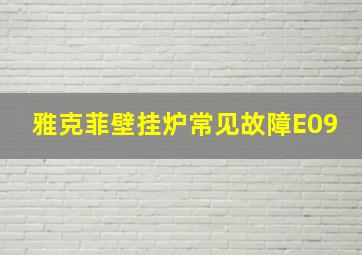 雅克菲壁挂炉常见故障E09