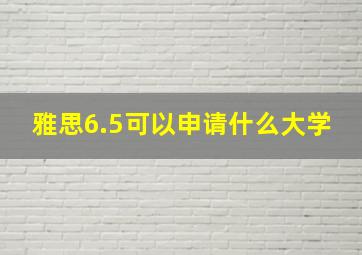 雅思6.5可以申请什么大学