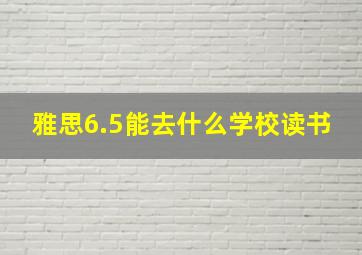 雅思6.5能去什么学校读书