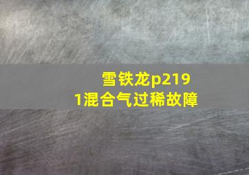 雪铁龙p2191混合气过稀故障