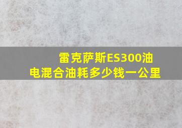 雷克萨斯ES300油电混合油耗多少钱一公里