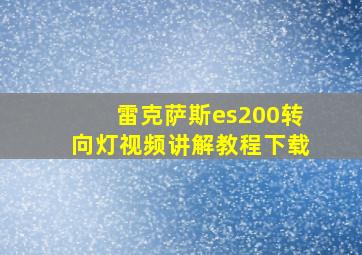 雷克萨斯es200转向灯视频讲解教程下载