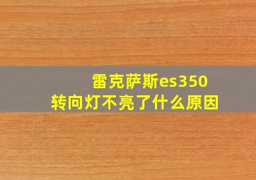 雷克萨斯es350转向灯不亮了什么原因