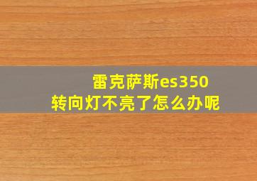 雷克萨斯es350转向灯不亮了怎么办呢