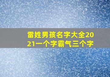 雷姓男孩名字大全2021一个字霸气三个字