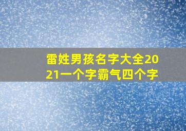 雷姓男孩名字大全2021一个字霸气四个字