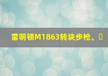 雷明顿M1863转块步枪。￼