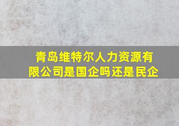 青岛维特尔人力资源有限公司是国企吗还是民企