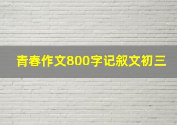 青春作文800字记叙文初三