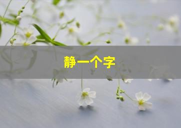 静一个字