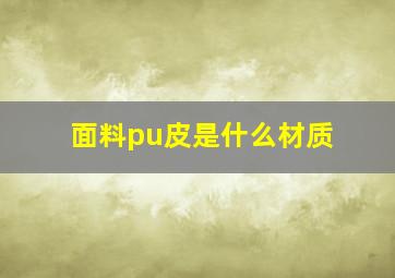 面料pu皮是什么材质