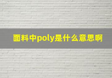 面料中poly是什么意思啊