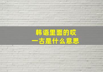 韩语里面的哎一古是什么意思