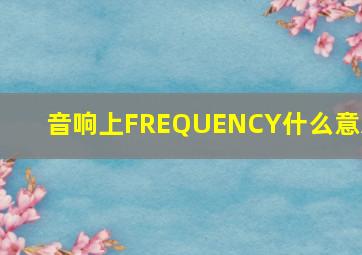 音响上FREQUENCY什么意思