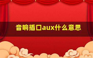 音响插口aux什么意思