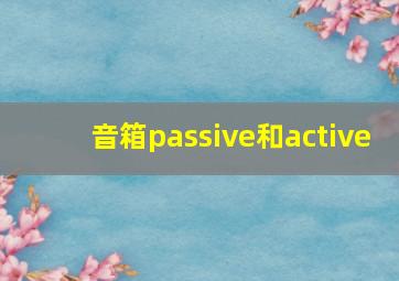 音箱passive和active