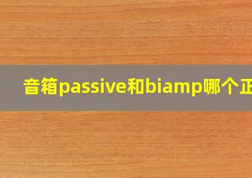 音箱passive和biamp哪个正确