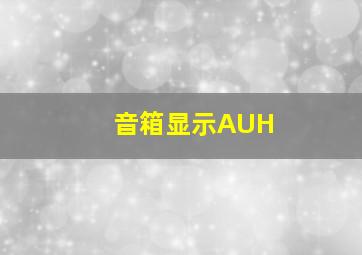 音箱显示AUH