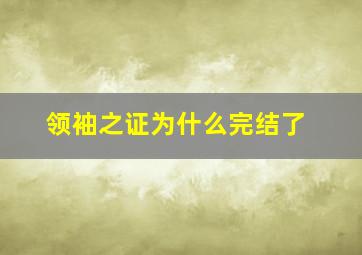 领袖之证为什么完结了