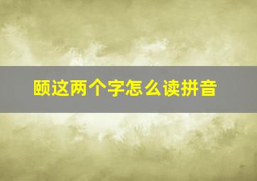 颐这两个字怎么读拼音