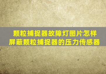 颗粒捕捉器故障灯图片怎样屏蔽颗粒捕捉器的压力传感器