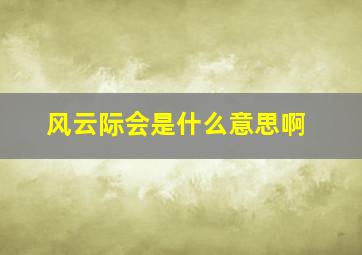 风云际会是什么意思啊