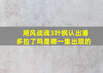 飓风战魂3叶枫认出潘多拉了吗是哪一集出现的