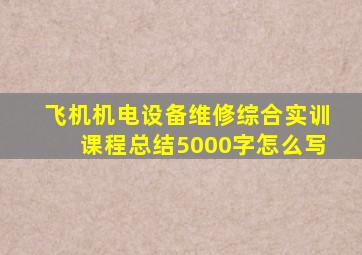 飞机机电设备维修综合实训课程总结5000字怎么写