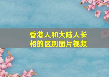 香港人和大陆人长相的区别图片视频