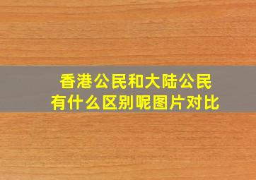 香港公民和大陆公民有什么区别呢图片对比