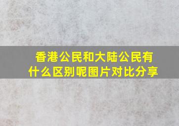 香港公民和大陆公民有什么区别呢图片对比分享