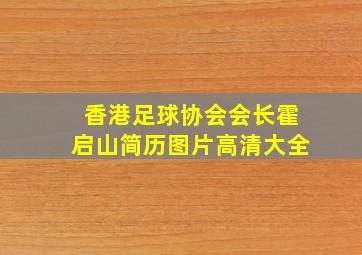 香港足球协会会长霍启山简历图片高清大全