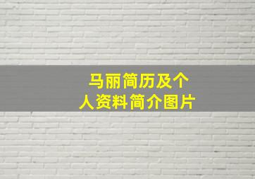 马丽简历及个人资料简介图片