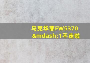 马克华菲FW5370—1不走啦