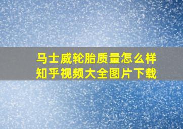 马士威轮胎质量怎么样知乎视频大全图片下载