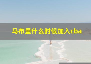 马布里什么时候加入cba