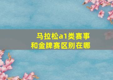 马拉松a1类赛事和金牌赛区别在哪